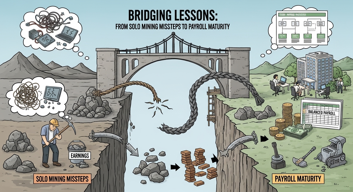 Bridging Lessons From Solo Mining Missteps to Payroll Maturity