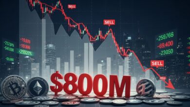 Crypto Market Dips as $800M