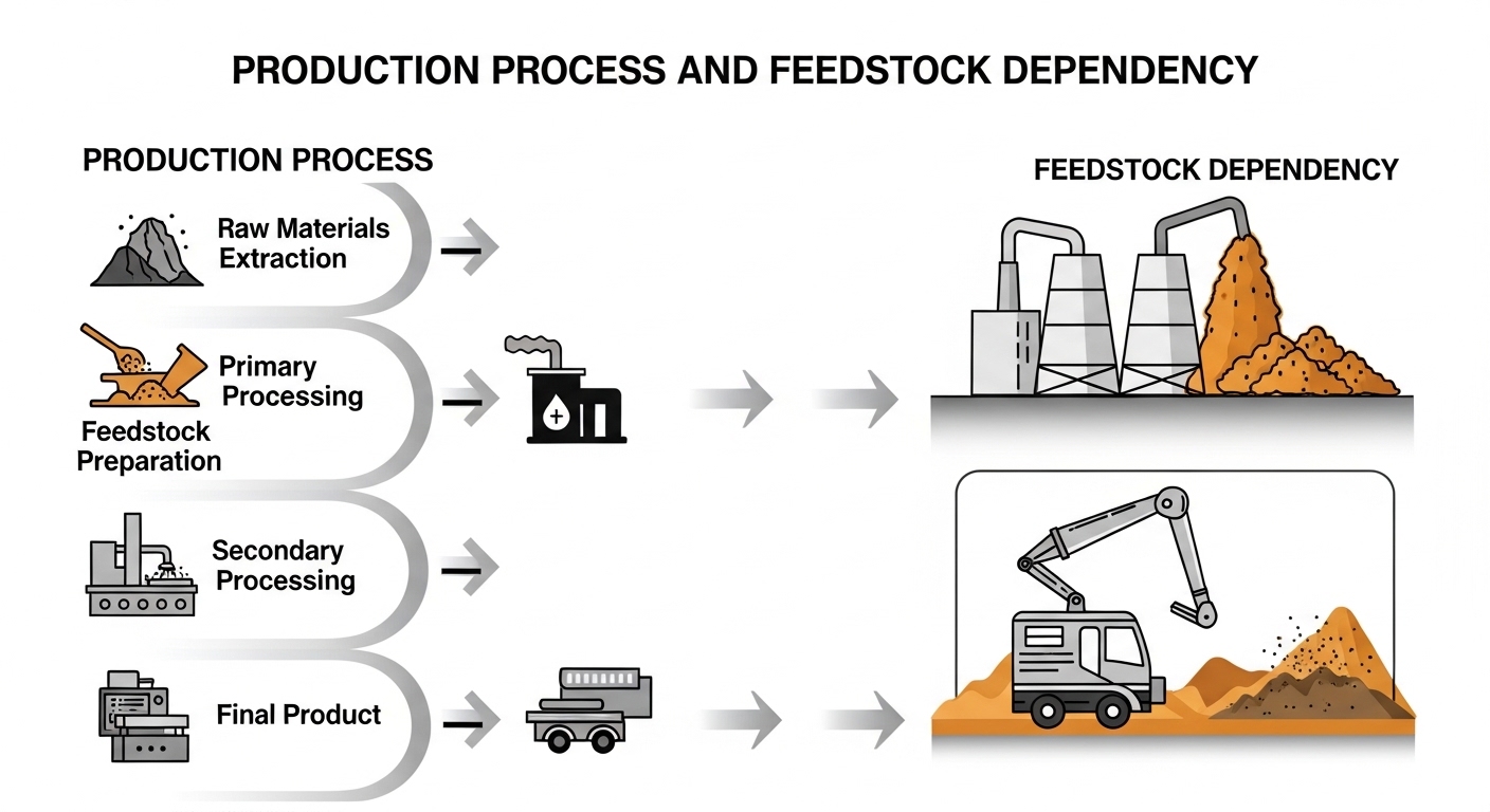 Production Process and Feedstock Dependency