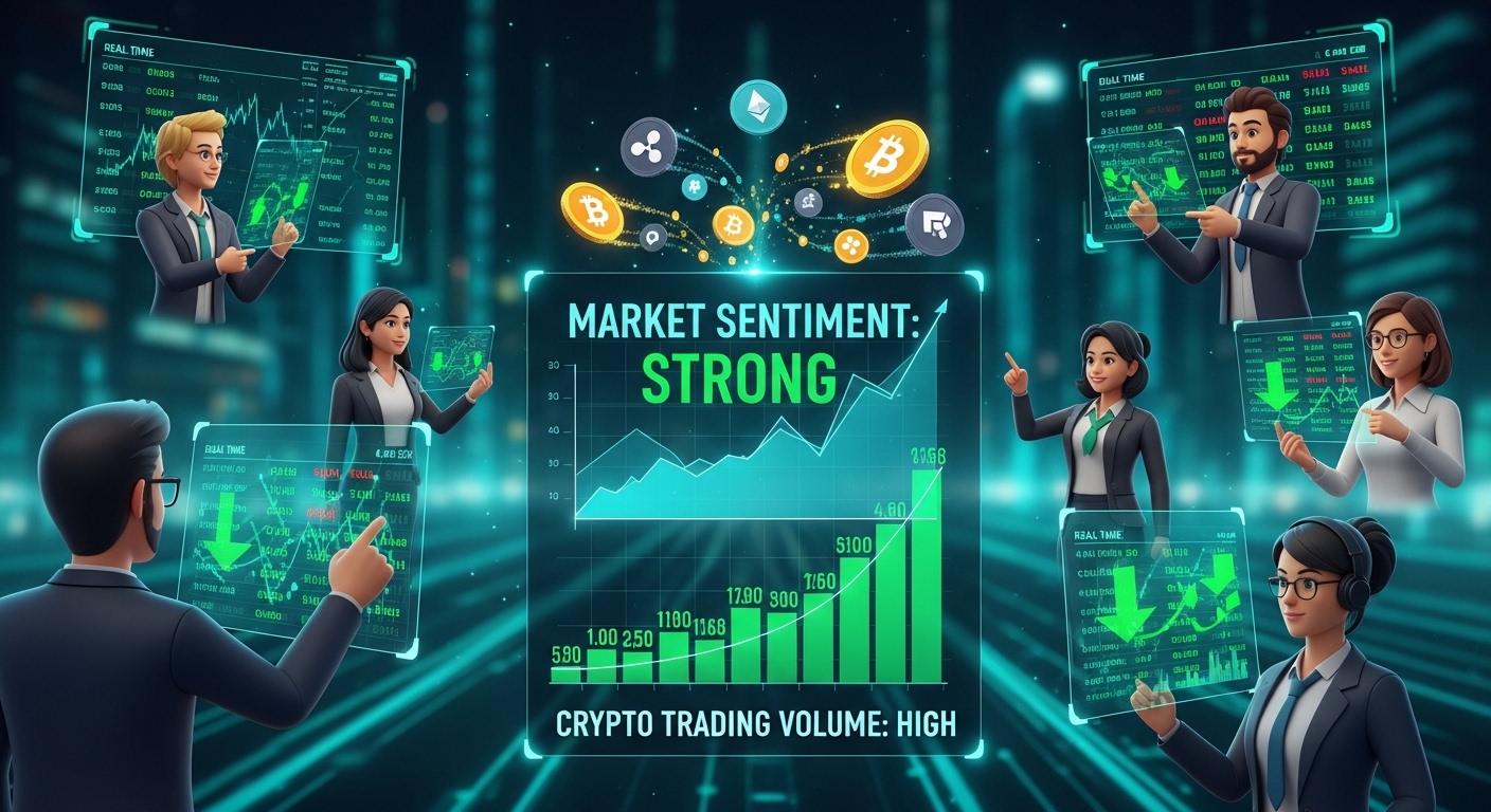 market sentiment and stronger crypto trading volume